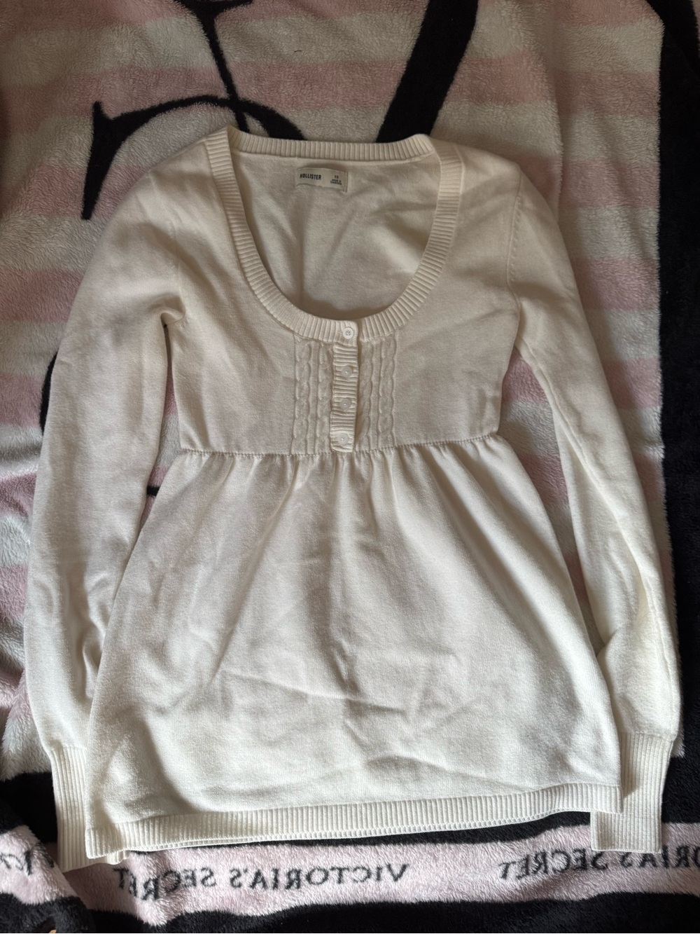 Hollister white babydoll top
